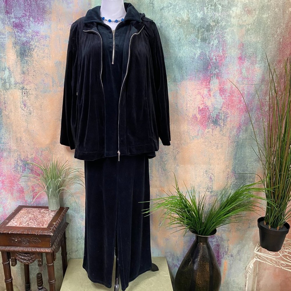 πJones New York 3 Pcs Panne Velvet Home Suit